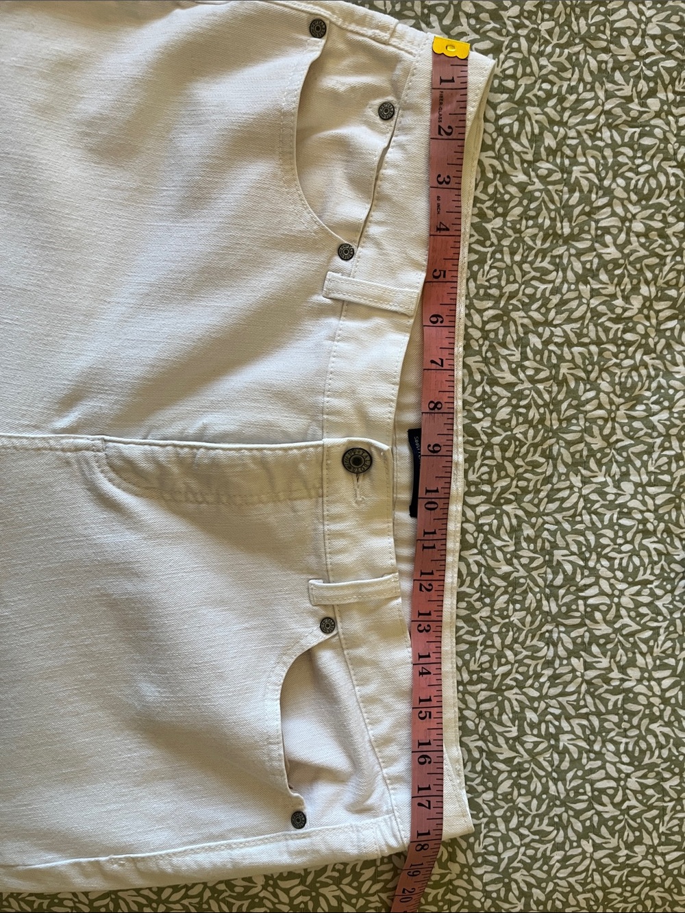 Talbots White Cropped Button-Hem Pants - Picture 6 of 8